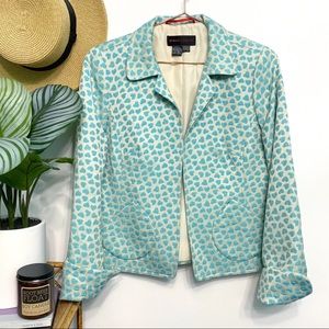 nina mclemore | jacquard heart statement blazer aqua teal 6